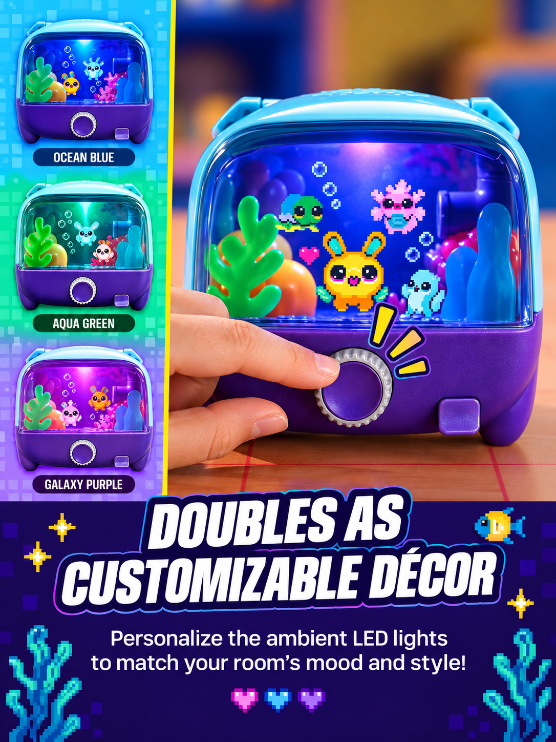 Aquarium Interactive Fish Tank Toy & Digital Pet, Ages 5+