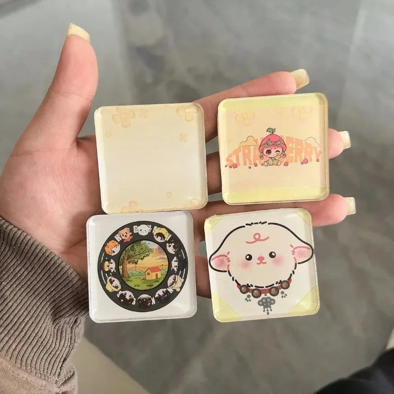 DIY Acrylic Fridge Magnet Set Creative Square Decorative Adhesive Stickers Blank Magnets for Office Use Festival Handmade Gift
